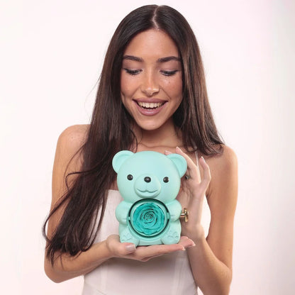 Miś z Wieczną Różą & Personalizowany Naszyjnik