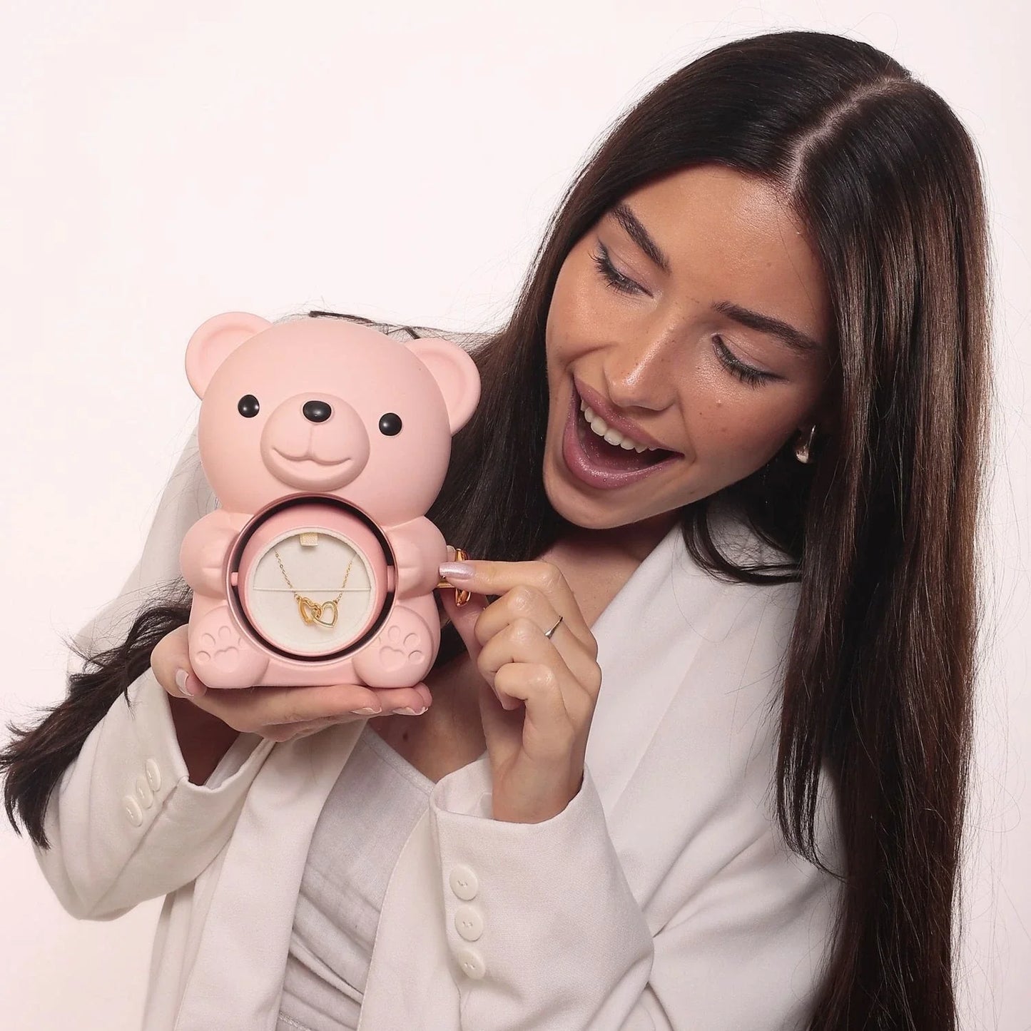 Miś z Wieczną Różą & Personalizowany Naszyjnik