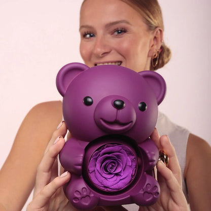 Miś z Wieczną Różą & Personalizowany Naszyjnik