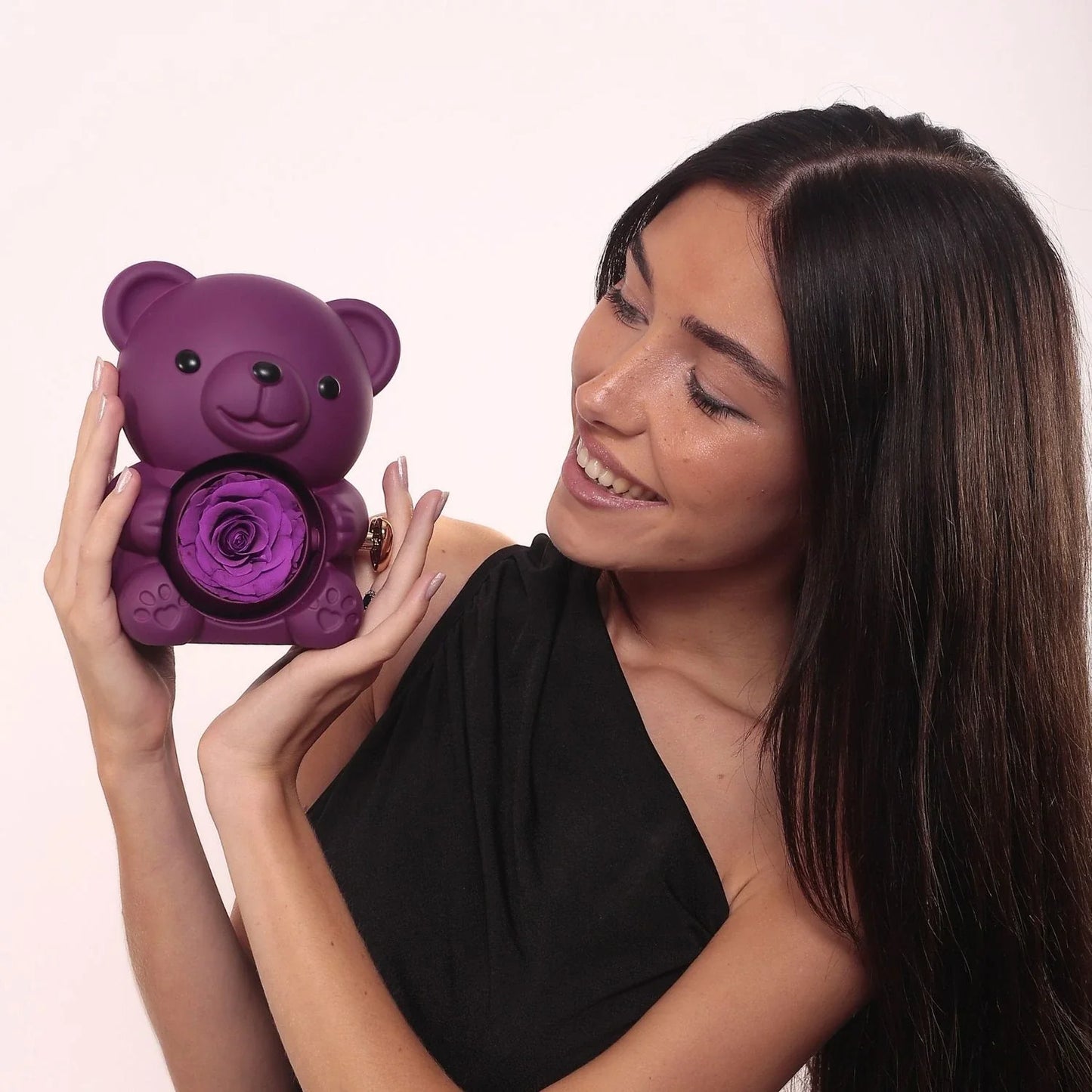 Miś z Wieczną Różą & Personalizowany Naszyjnik